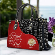 Personalized Red Leather Handbag with Custom Name & Bible Verse – CHRISTIANARTBAG Christian Gift