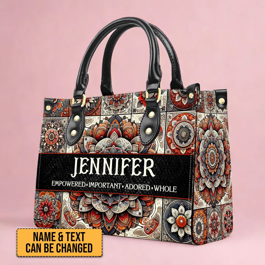 Mandala Leather Bag - Personalized Christian Handbag - Faith In My Bag is a brand operated by Gemini Clothing LLC