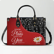 Personalized Red Leather Handbag with Custom Name & Bible Verse – CHRISTIANARTBAG Christian Gift