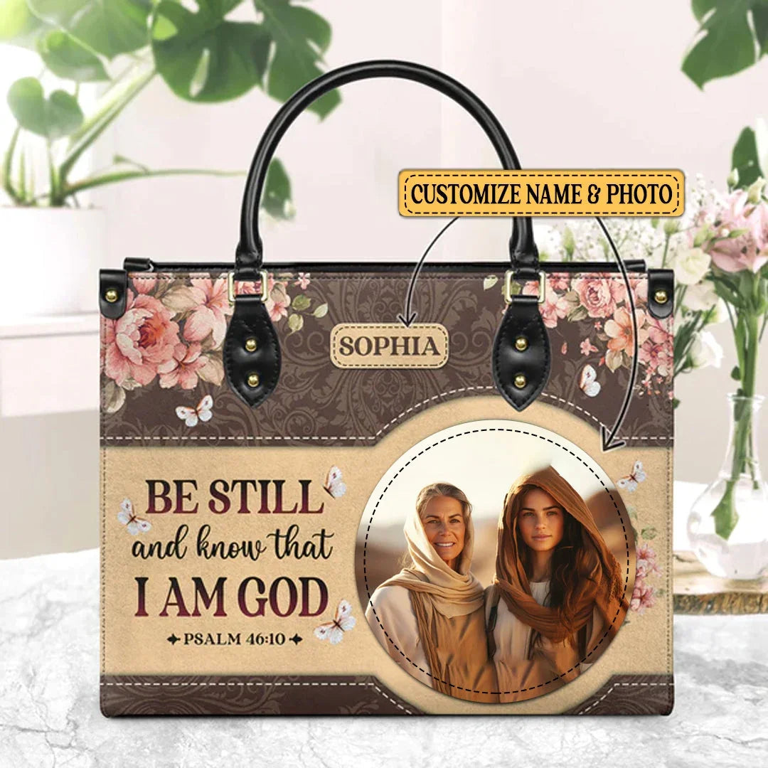 Be Still and Know That I Am God Psalm 46 10 - Personalized Christian Handbag - Faith In My Bag is a brand operated by Gemini Clothing LLC