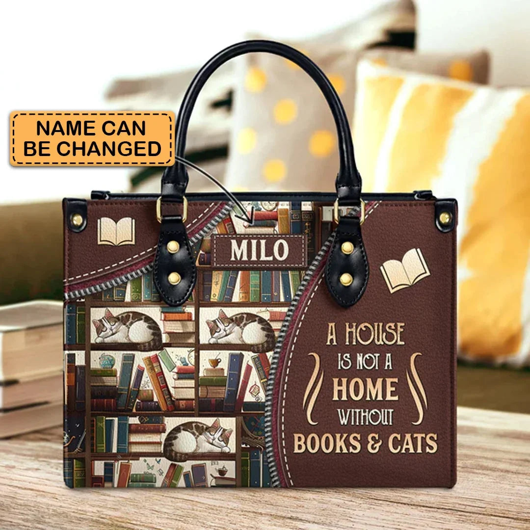 A House is Not A Home Without Books and Cats - Personalized Christian Handbag - Faith In My Bag is a brand operated by Gemini Clothing LLC