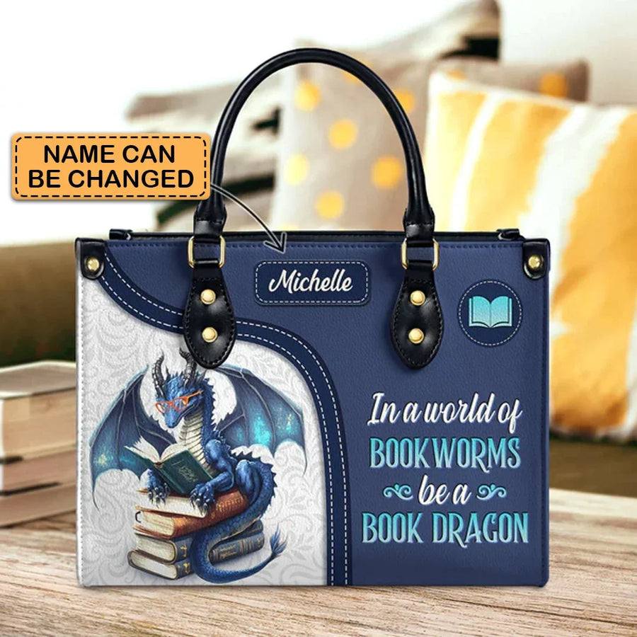 In A World of Bookworms Be A Book Dragon - Personalized Christian Handbag - Faith In My Bag is a brand operated by Gemini Clothing LLC