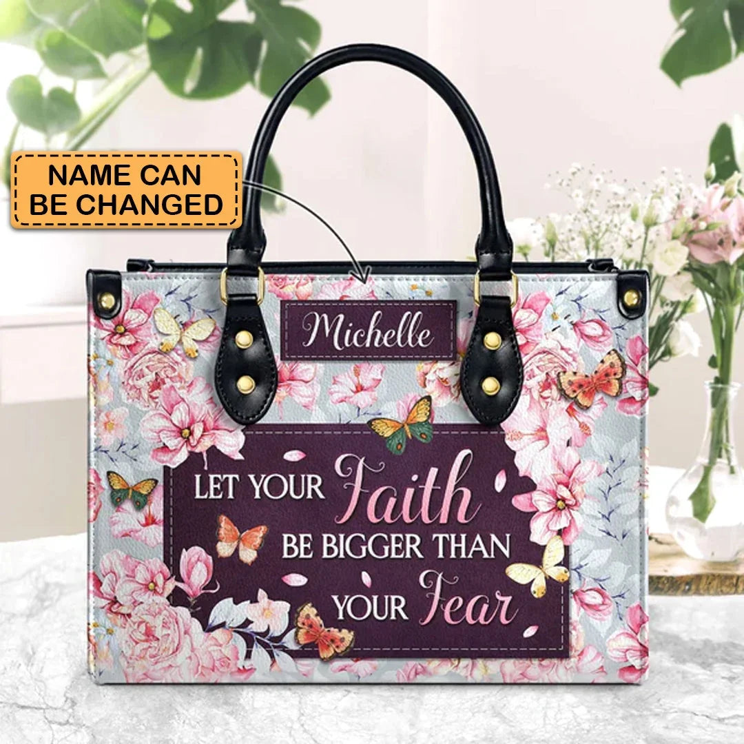 Let Your Be Bigger Than Your Fear Personalized Christian Handbag - Faith In My Bag is a brand operated by Gemini Clothing LLC