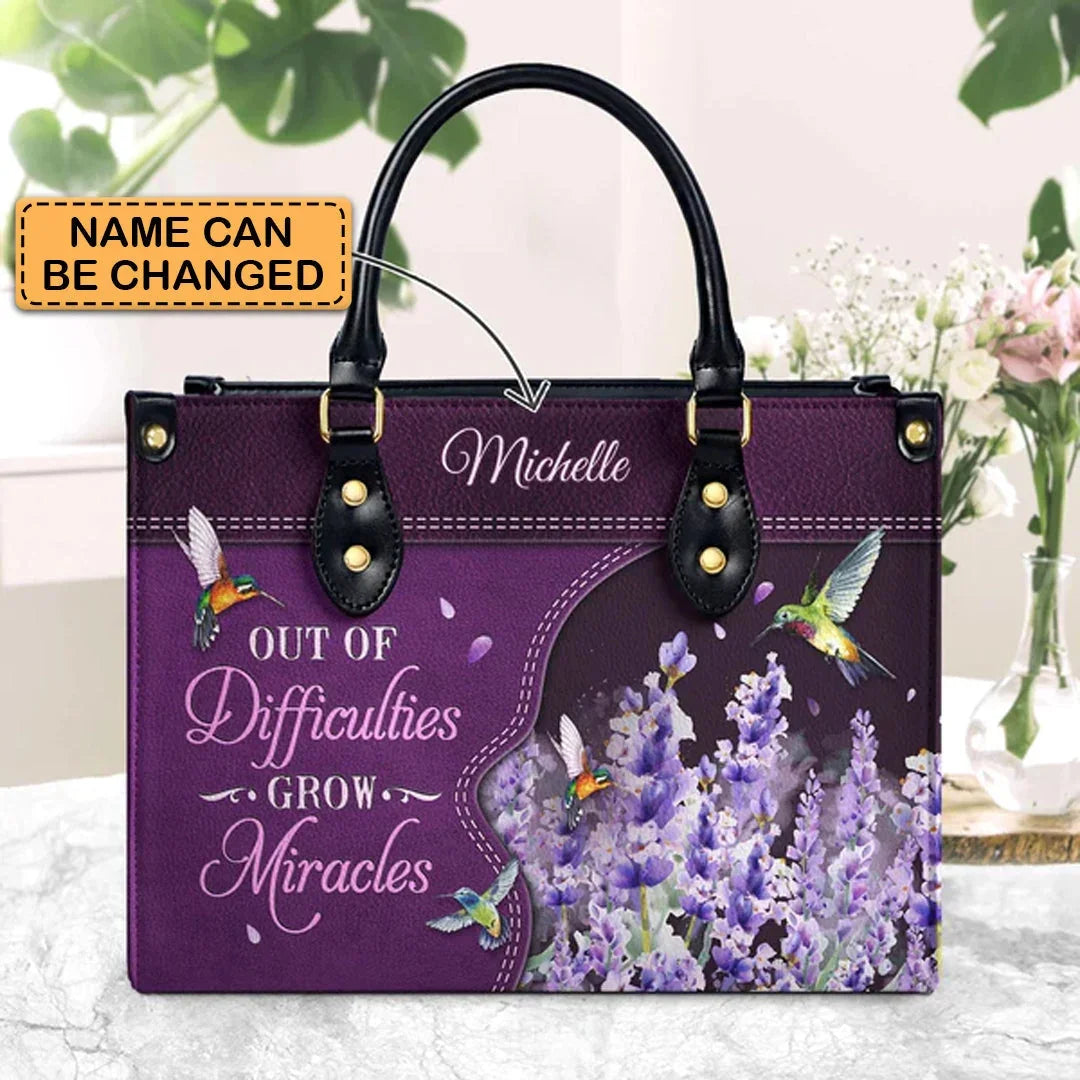 Out of Difficulties Grow Miracles 1 Peter 5 10 Hummingbird - Personalized Christian - Faith In My Bag is a brand operated by Gemini Clothing LLC