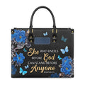 She Who Kneels Before God Romans 8 31 Personalized Christian Handbag - Faith In My Bag is a brand operated by Gemini Clothing LLC