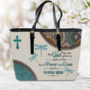 Christianart Designer Handbags, For God Has Not Given Us A Spirit Of Fear 2 Timothy 1 7 Dragonfly Mandala, Personalized Gifts, Gifts for Women.
