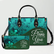 Personalized Leather Handbag Set – Custom Name Christian Purse with Bible Verse | CHRISTIANARTBAG Faith Gift for Women