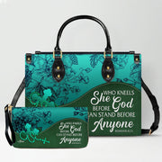Personalized Leather Handbag Set – Custom Name Christian Purse with Bible Verse | CHRISTIANARTBAG Faith Gift for Women