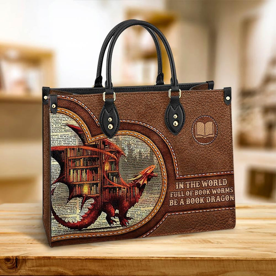 In the World Full of Book Worms Be A Book Dragon - Personalized Christian Handbag - Faith In My Bag is a brand operated by Gemini Clothing LLC