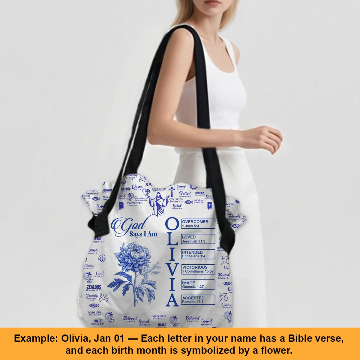 Large Oxford Fabric Shoulder Bag - Personalized Christian Handbag - Faith In My Bag is a brand operated by Gemini Clothing LLC