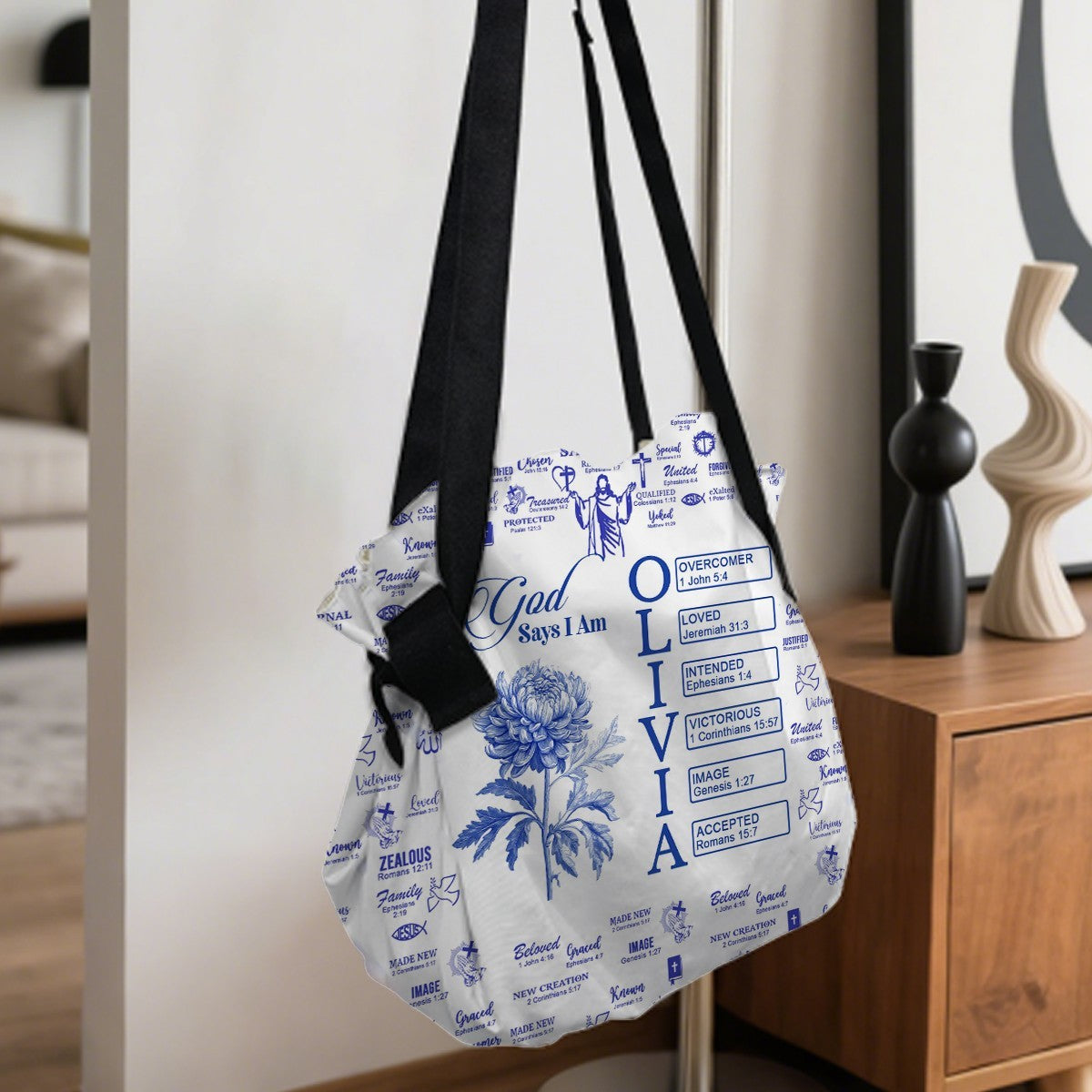 Large Oxford Fabric Shoulder Bag - Personalized Christian Handbag - Faith In My Bag is a brand operated by Gemini Clothing LLC