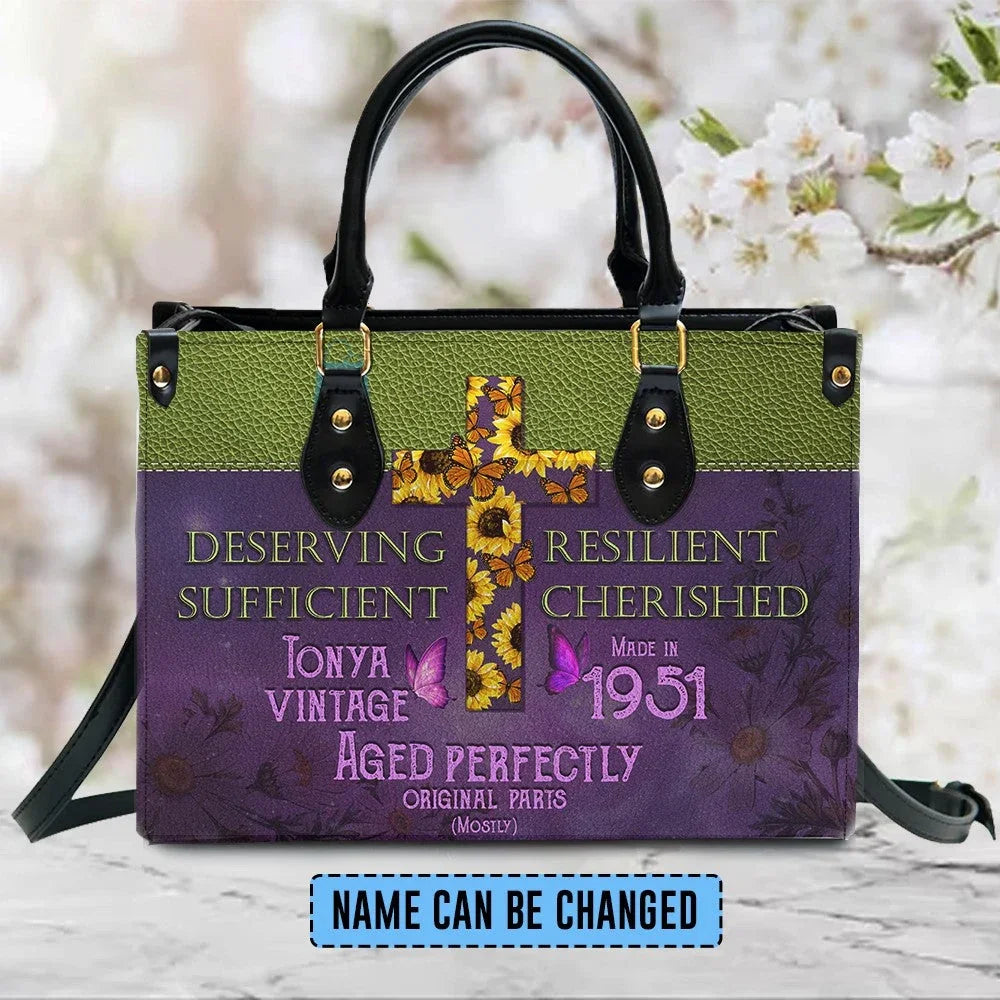 Deserving Resilient Sufficient Cherished - Personalized Christian Handbag - Faith In My Bag is a brand operated by Gemini Clothing LLC