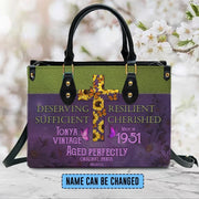Deserving Resilient Sufficient Cherished - Personalized Christian Handbag - Faith In My Bag is a brand operated by Gemini Clothing LLC