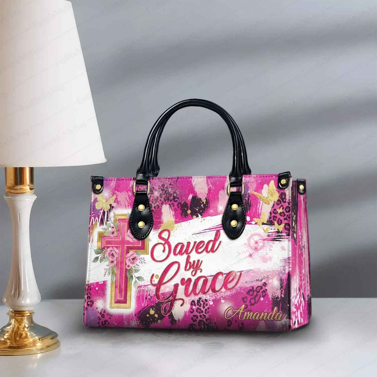 Saved by Grace Personalized Christian Handbag
