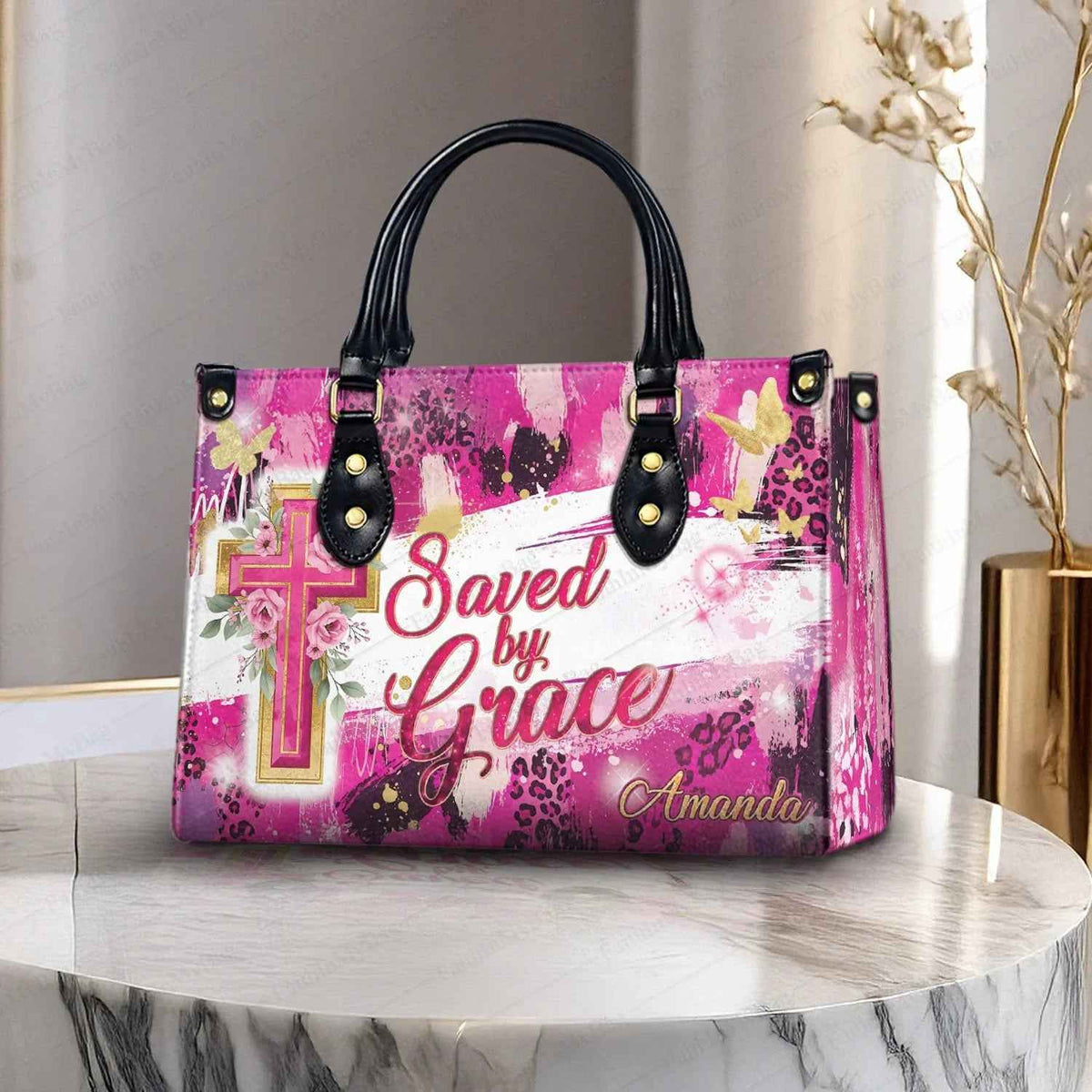 Saved by Grace Personalized Christian Handbag