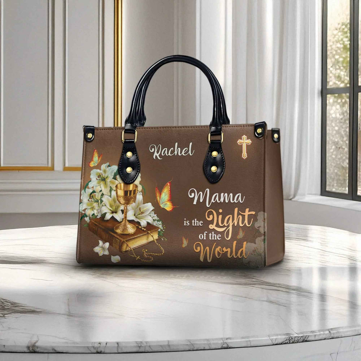 Mama is the Light of the World for Mother - Personalized Christian Handbag