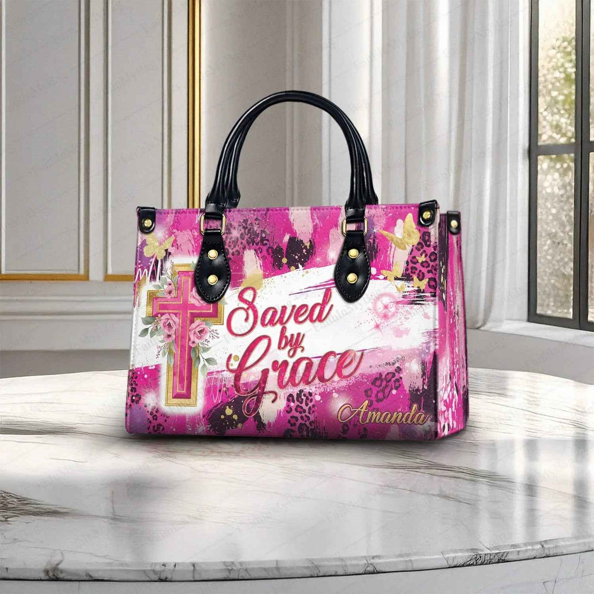 Saved by Grace Personalized Christian Handbag