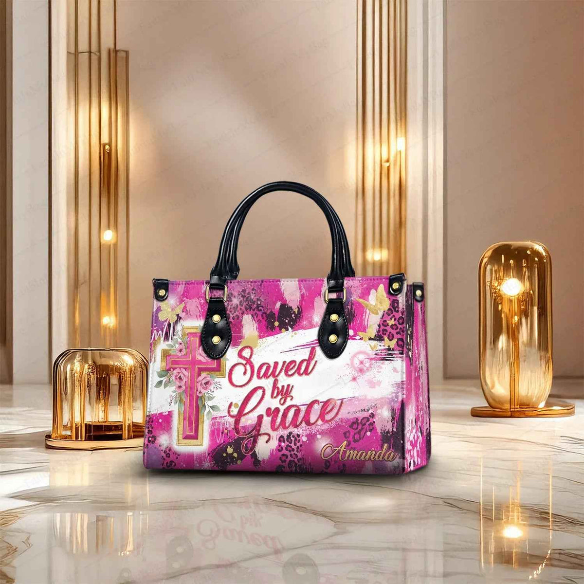 Saved by Grace Personalized Christian Handbag