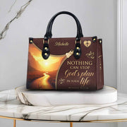 Pu Leather Blessed Mama Guided by Angels Cross Wings Bag for Mom Religious Copy