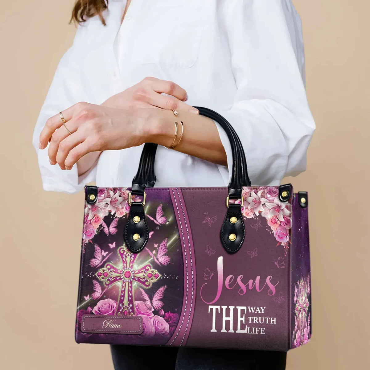 Jesus, the Way, the Truth, the Life Personalized Christian Handbag