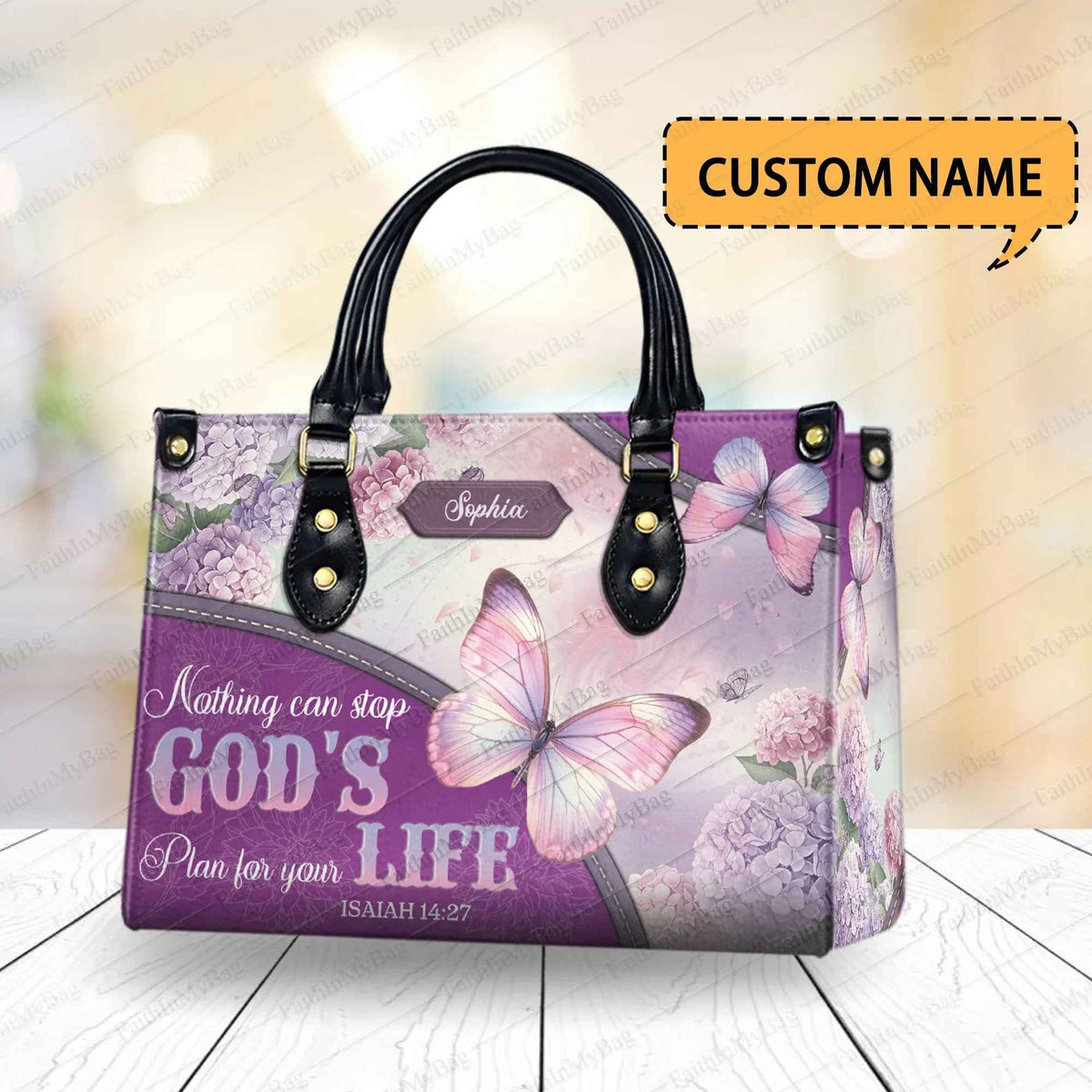 Nothing Can Stop God Personalized Christian Handbag