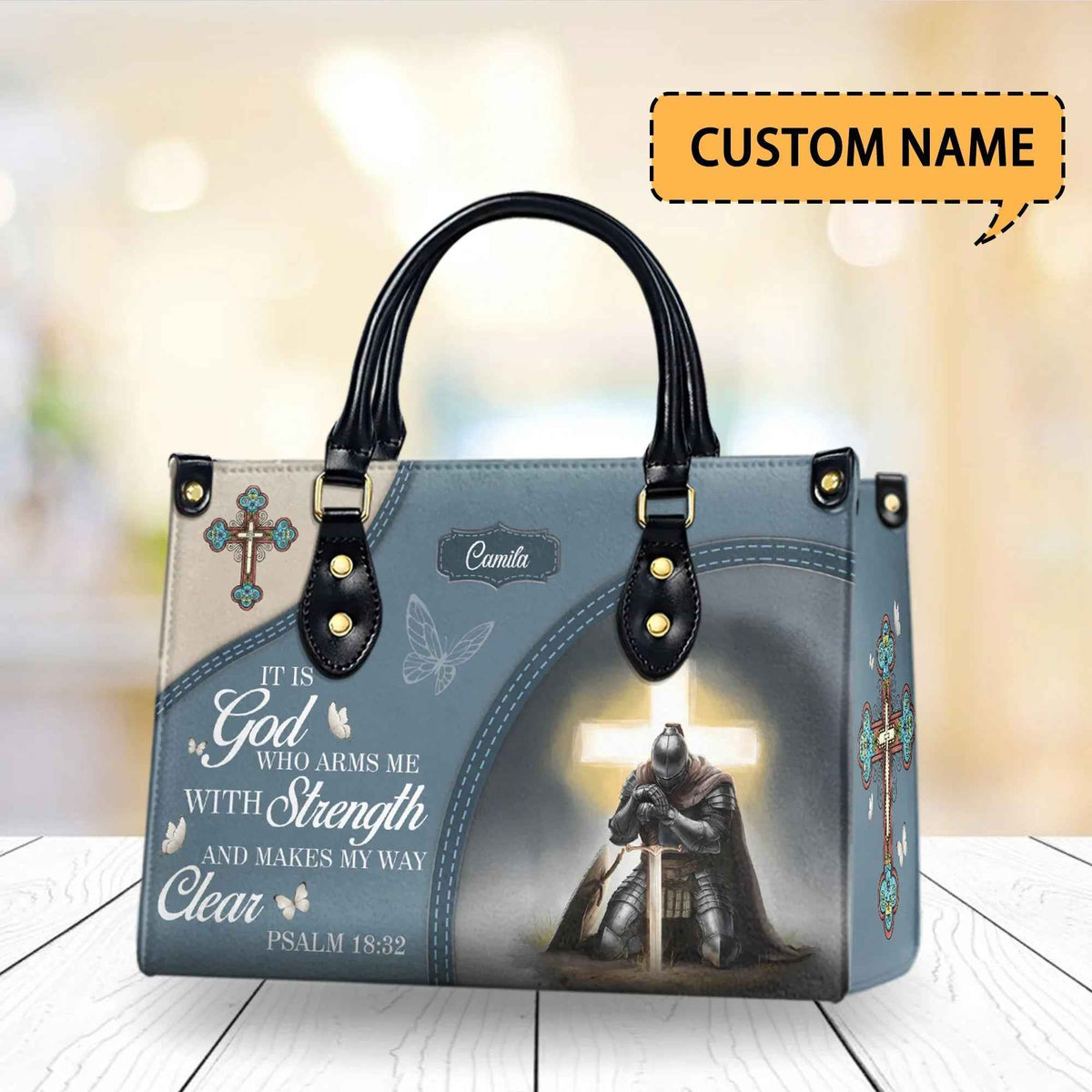 Hb104 Saved by Grace Custom Leopard Sunflower Faith Bag for Women Religious Idea Copy