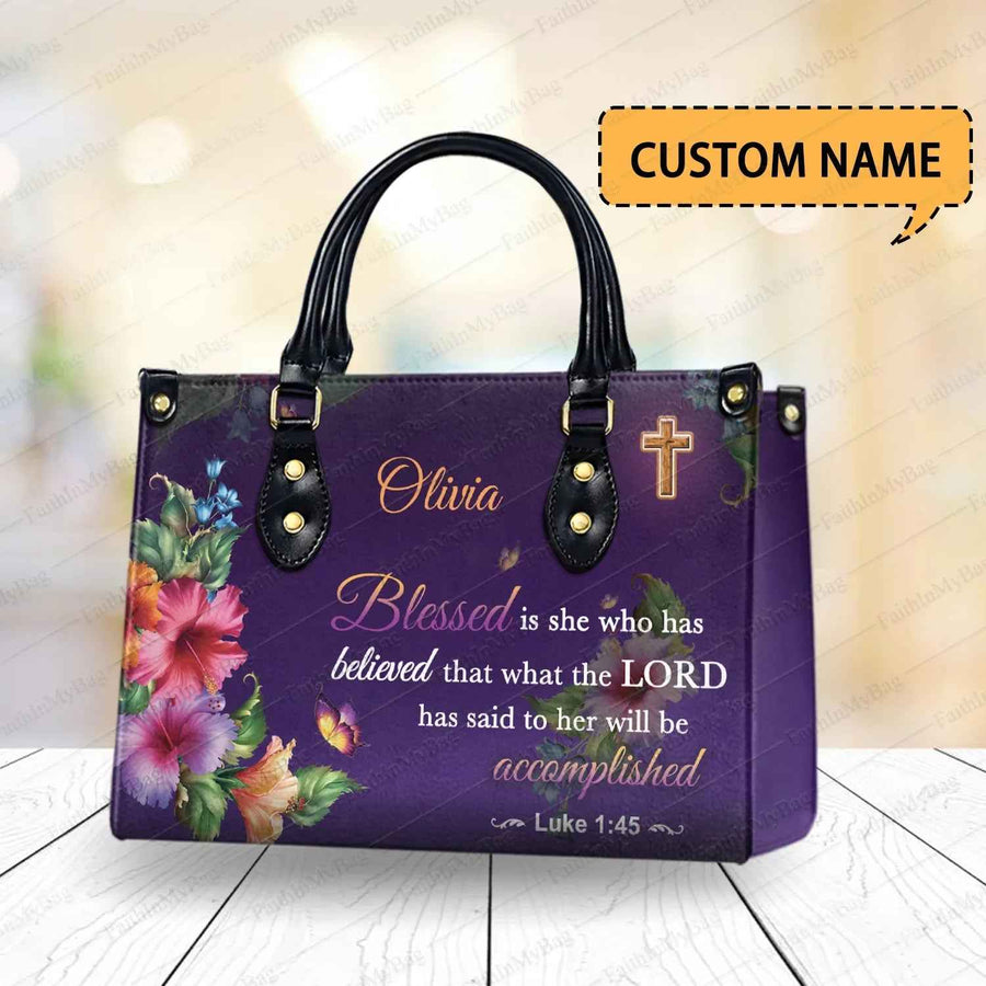 Luke 1:45 Personalized Christian Handbag