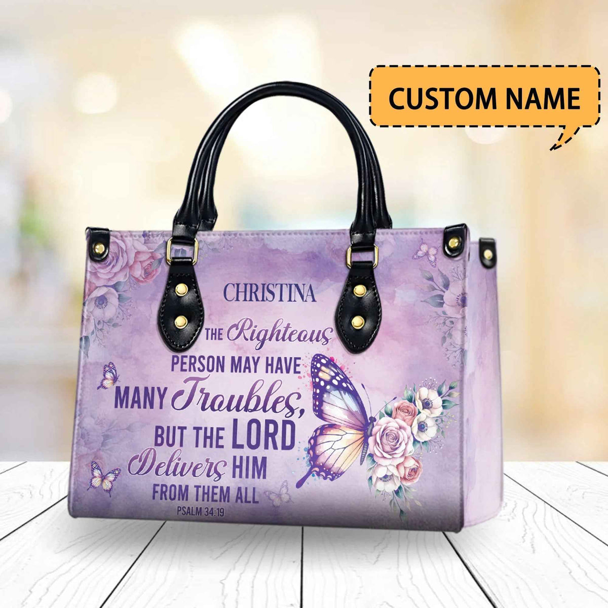 Righteous Person May Have Many Troubles Personalized Christian Handbag