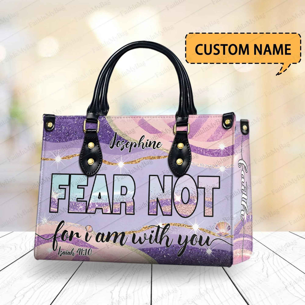Isaiah 41 10 Fear Not - Personalized Christian Handbag