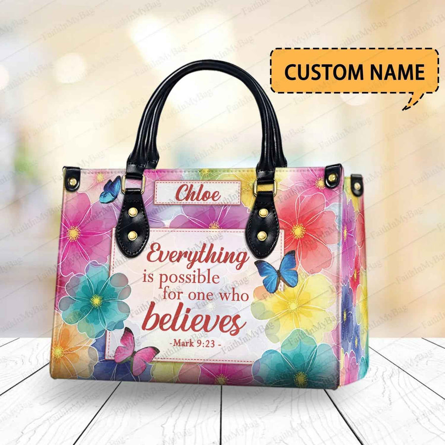 Everything is Possible for One Who Believes Personalized Christian Handbag
