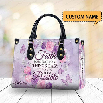 Butterfly Floral Personalized Christian Handbag