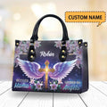 Blessed Mama Guided by Angels Cross Wings Personalized Christian Handbag