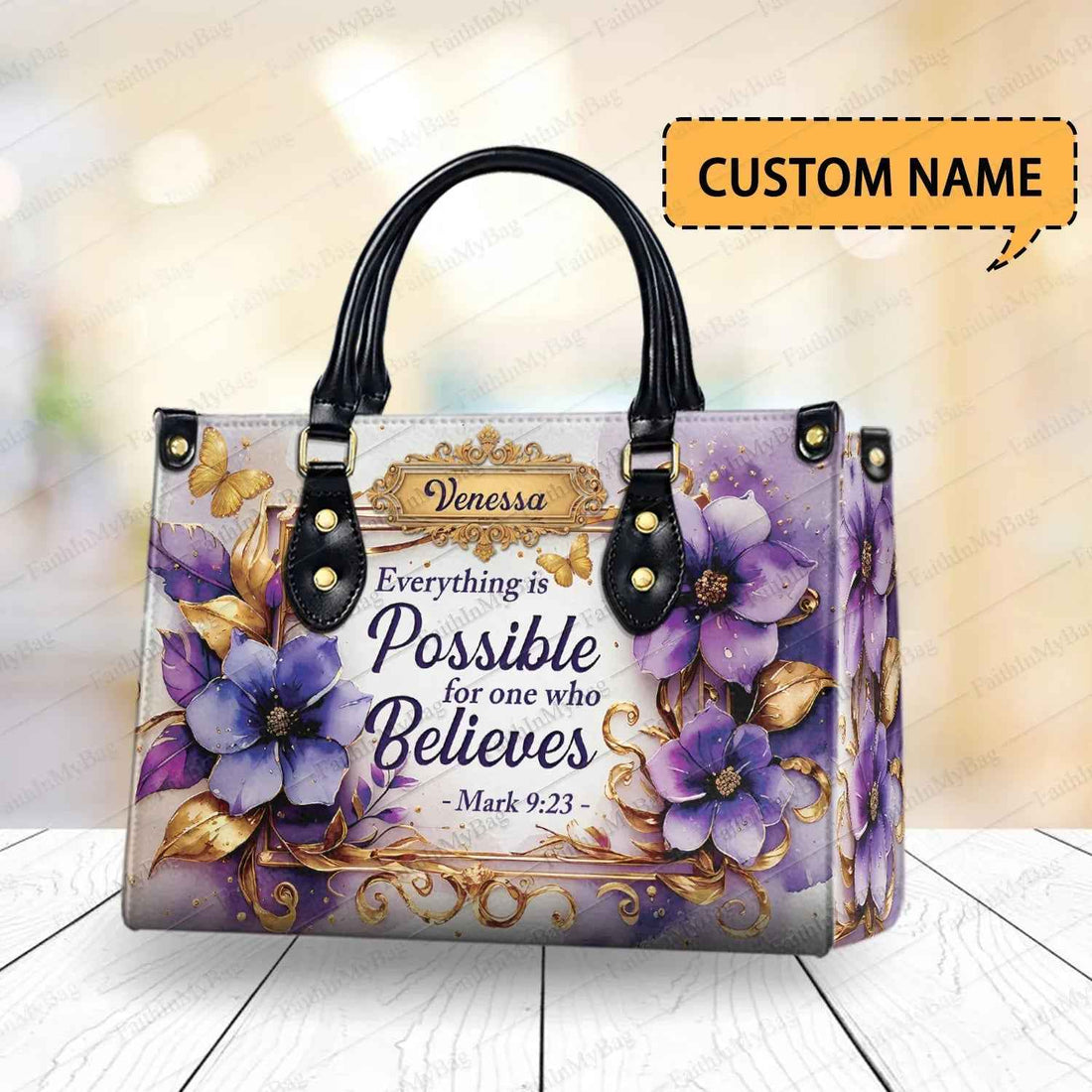 Name Bible Verse - Personalized Christian Handbag - Of God Copy
