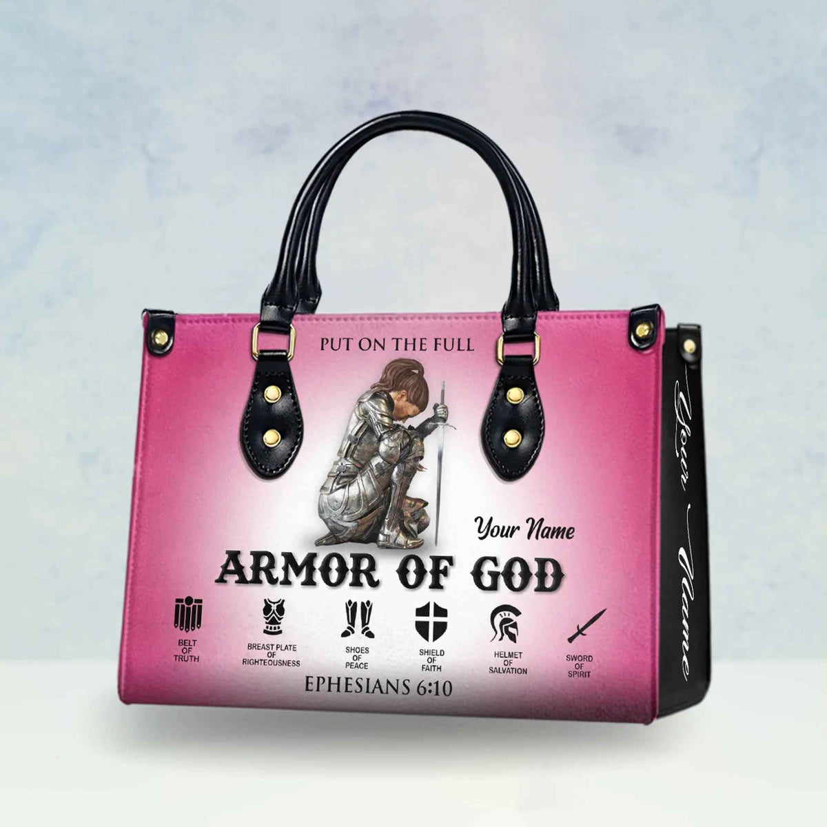 Put On the Full Armor of God Personalized Christian Handbag