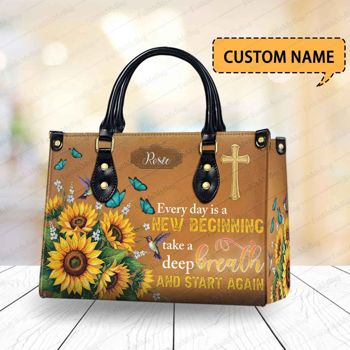 Every Day is a New Beginning Personalized Christian Handbag