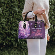 Start Each Day with God, Grace & Gratitude Personalized Christian Handbag