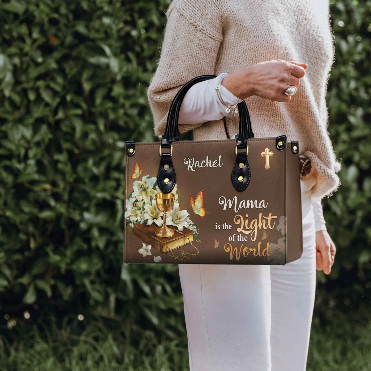 Mama is the Light of the World for Mother - Personalized Christian Handbag