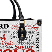 Christianartbag Handbags, Jesus The Lord King Of King Leather Handbag, Vintage hand-woven southwest lacing design Leather Handbag, Gifts for Women, CABLTB03131023.