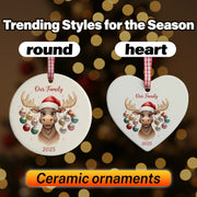 Family Reindeer 2025 - Personalized Christmas Ornament - Faith In My Bag is a brand operated by Gemini Clothing LLC