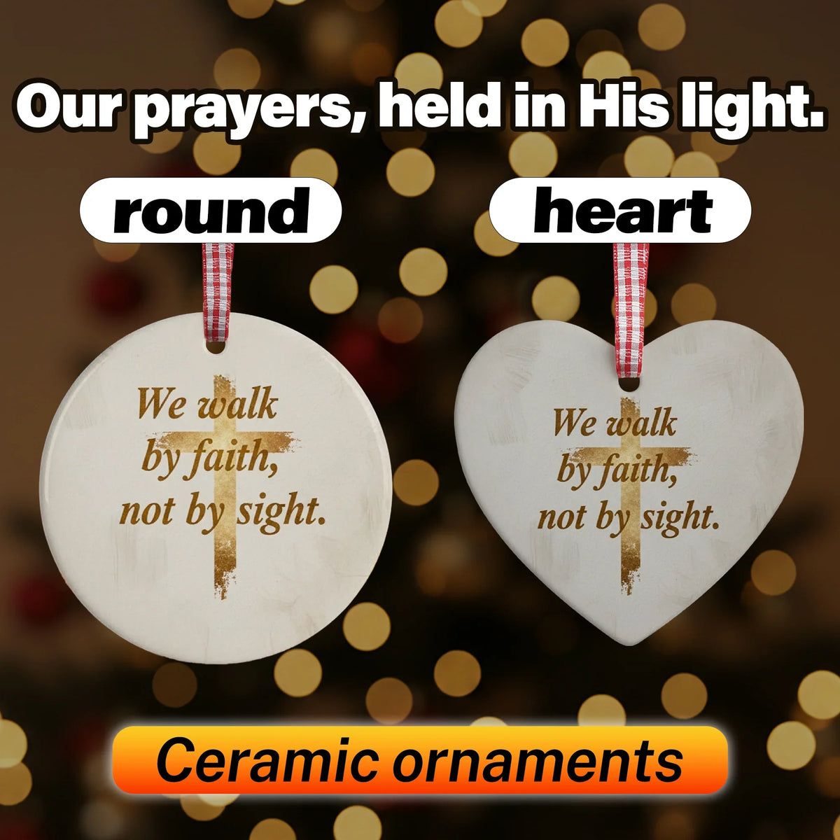 We Walk by - Christmas Ornament - Faith In My Bag is a brand operated by Gemini Clothing LLC