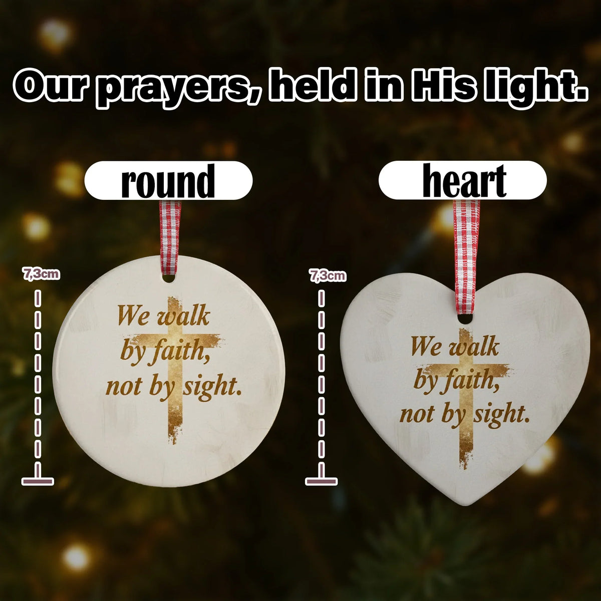 We Walk by - Christmas Ornament - Faith In My Bag is a brand operated by Gemini Clothing LLC