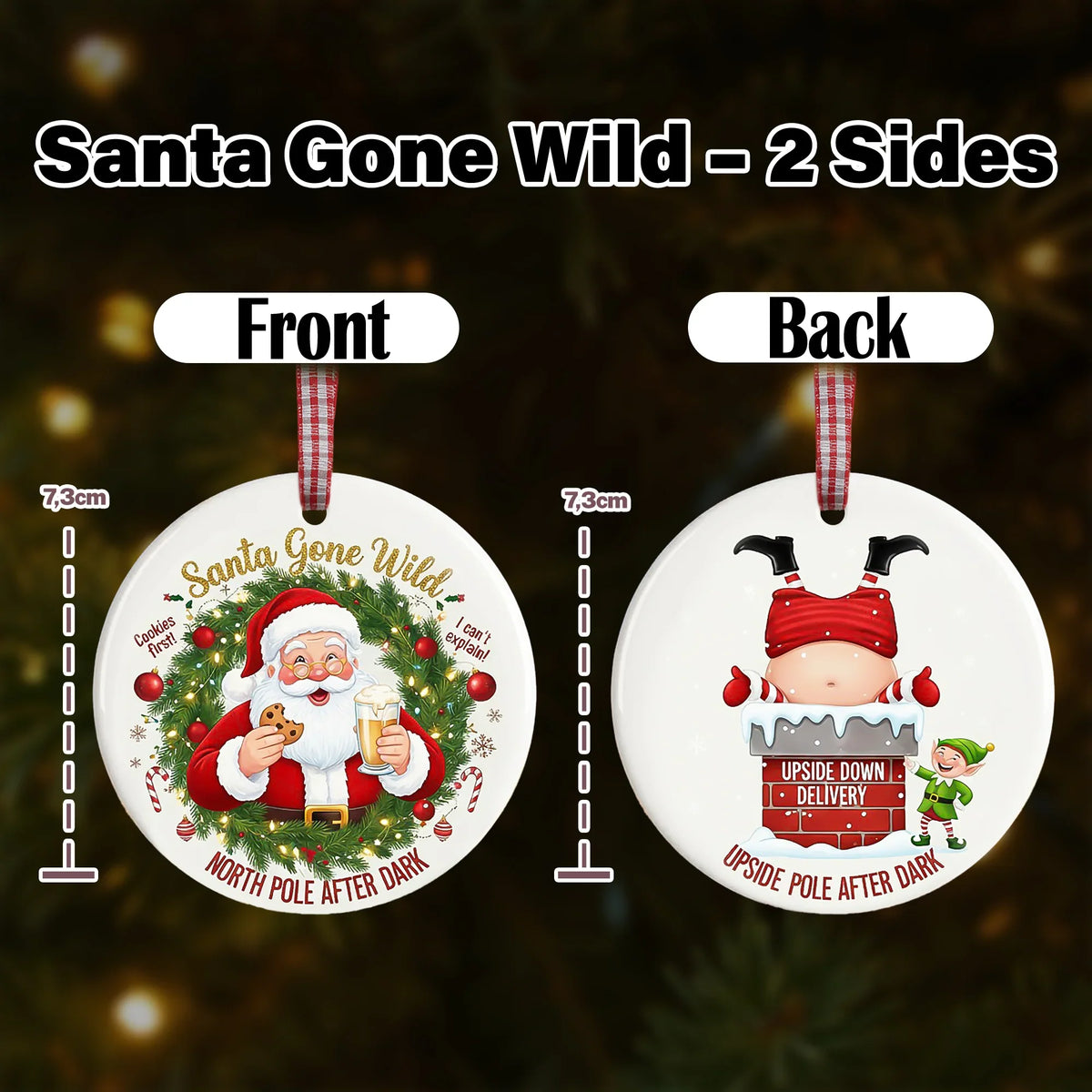Santa Gone Wild - Christmas Ornament - Faith In My Bag is a brand operated by Gemini Clothing LLC