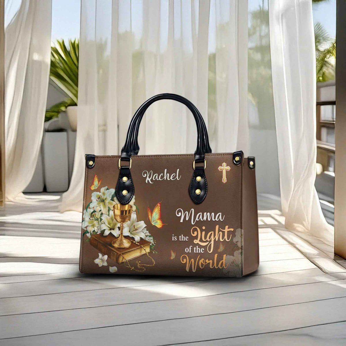 Mama is the Light of the World for Mother - Personalized Christian Handbag