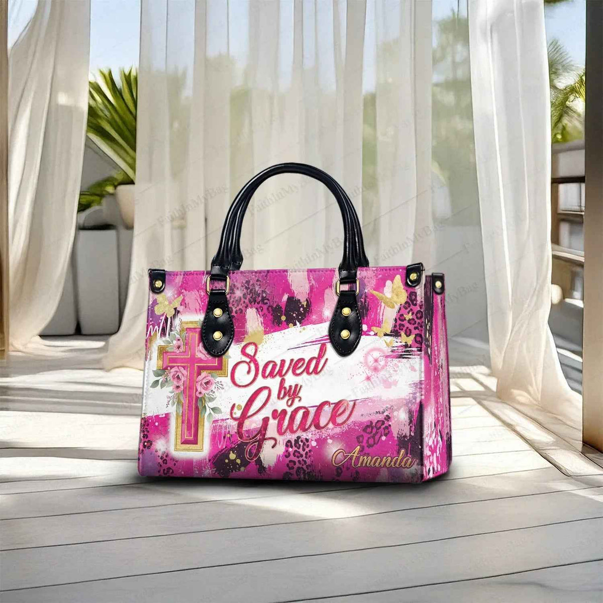 Saved by Grace Personalized Christian Handbag
