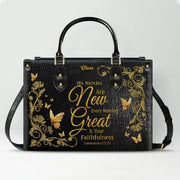 CHRISTIANARTBAG Handbags - His Mercies Are New Every Morning - Custom Bible Verses Name & Color - Personalized Leather Handbag - CABLTB01112925