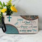 Christianart Designer Handbags, For God Has Not Given Us A Spirit Of Fear 2 Timothy 1 7 Dragonfly Mandala, Personalized Gifts, Gifts for Women.
