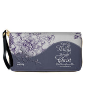 Christian Personalized Leather Handbag Flower for Women – Custom Name & Scripture | CHRISTIANARTBAG CAB031326
