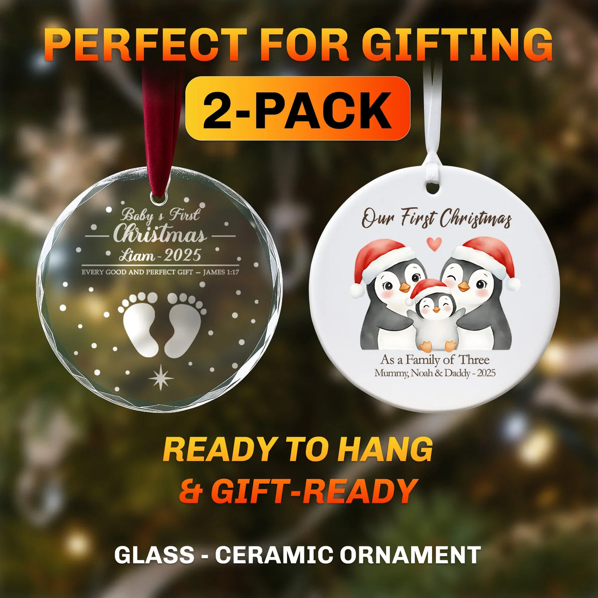 Baby's First Christmas 2025 & Family of Three Set 2026 - Personalized Christmas - Faith In My Bag is a brand operated by Gemini Clothing LLC