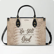 Personalized Christian Leather Handbag & Long Wallet Set – Custom Bible Verse Gift for Women