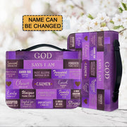 Christianartbag Handbags, God Says I Am Leather Handbag Purple, Personalized Bags, Gifts for Women, Christmas Gift, CABLTB02240923.